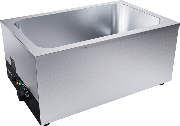 Commerciële Voedselverwarmer - Volledige Grootte - 1200W - 26,4L - Roestvrij Staal - Nat of Droog Gebruik - 6,5kg - Ideaal voor Buffet - Eetkraampjes en Barbecues