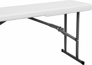 Fiesta opvouwbare receptie tafel en plastic banken 180cm, campingtafel