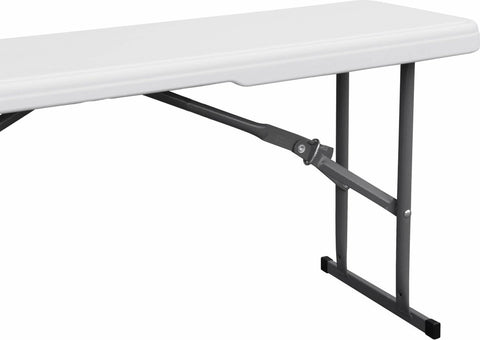 Fiesta opvouwbare receptie tafel en plastic banken 180cm, campingtafel