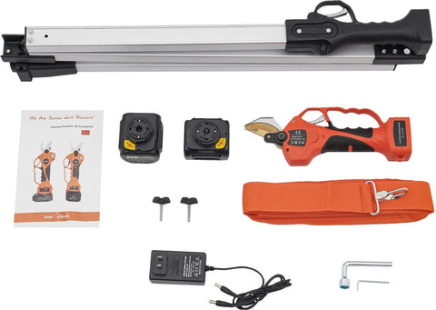 Telescopische Snoeischaar - Incl 2 Accu's 21V - Elektrisch - Krachtig 2000mAh - 400W - Tot 190cm en 30mm - Snijsnelheid instelbaar - Beveiligd