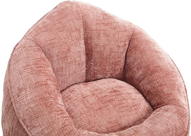 Zitzak Stoel met Voetensteun - Beanbag in Luxe Chenille Stof - Hoge Druk Schuimvulling - Ergonomisch Ontwerp - 89x88x76 cm - Roze