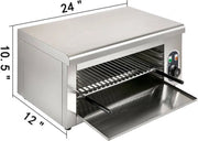 Elektrische Roestvrij Staal Oven - Grill en Pizza Oven - Voor Kip en Keuken - 2kW - Afmetingen 60.9 x 30.4 x 26.6 cm