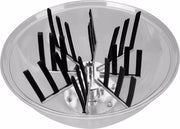 Oogsttrimmer - Roestvrijstalen 41 cm Kom - Stalen Messen - Knipmachine - 24 Rubberen Strips - Voor Verwijderen van Bladeren - Droge en Natte Bladeren