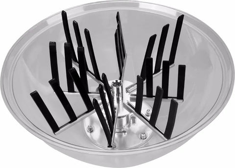 Oogsttrimmer - Roestvrijstalen 41 cm Kom - Stalen Messen - Knipmachine - 24 Rubberen Strips - Voor Verwijderen van Bladeren - Droge en Natte Bladeren