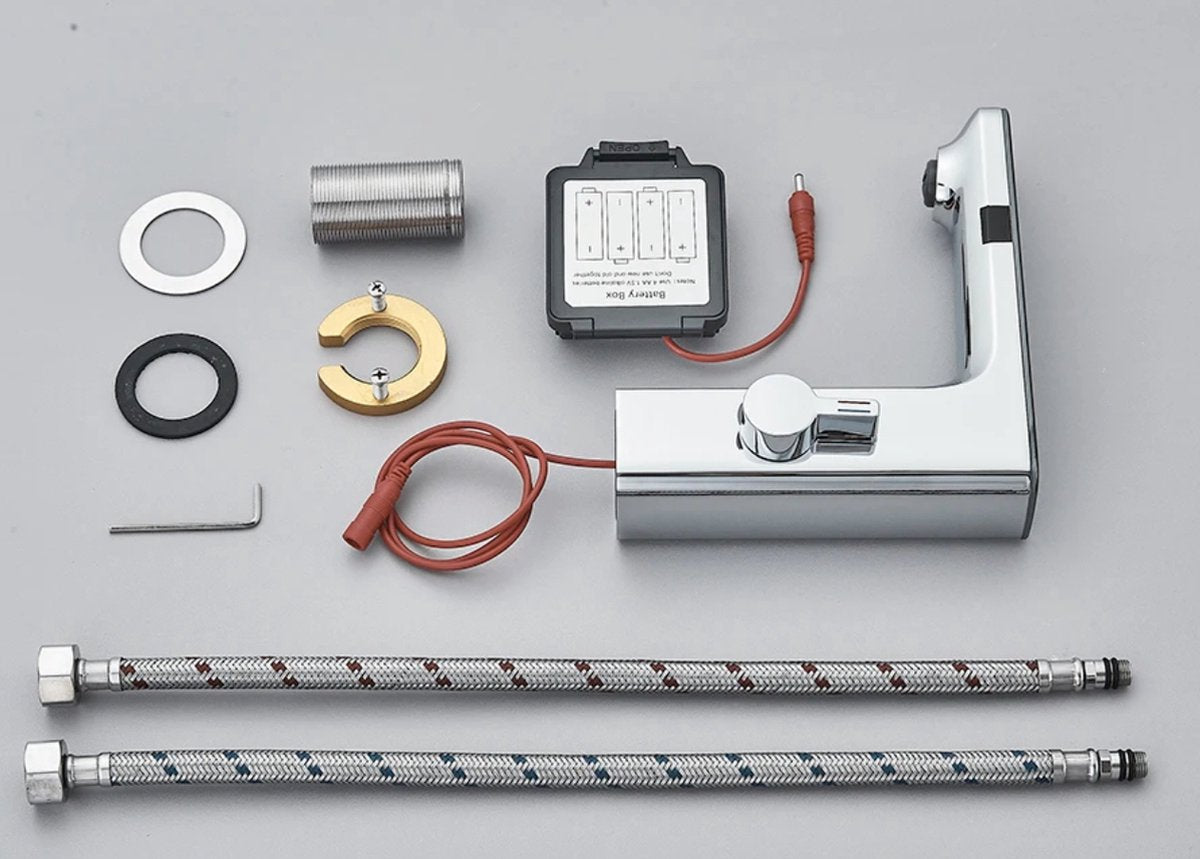 Washbasin Tap - Sensor control - Chrome - Digital LCD display - Cold and Hot Water - Mixer tap