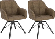 Eetkamerstoelen - met Armleuning - Eetkamer Stoelen set Van 2 - Comfortabel - Draaiend - Gestoffeerd - Turqoise