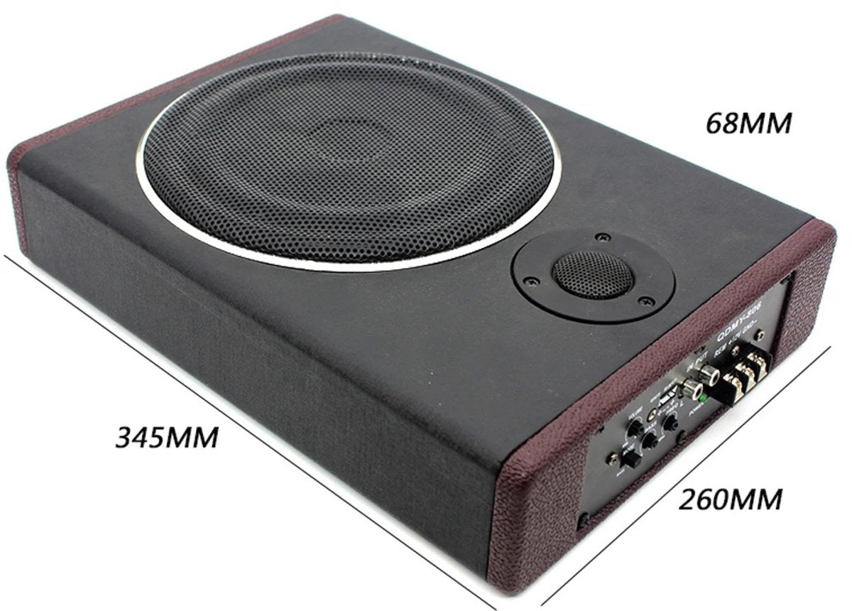 Liva Prime - AutoBass - Slim Subwoofer Serie - 600W Actieve Subwoofer - 8 Inch Speaker - 12V Versterker - Krachtige Bass - QUORE