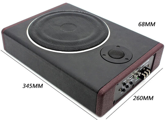 Liva Prime - AutoBass - Slim Subwoofer Serie - 600W Actieve Subwoofer - 8 Inch Speaker - 12V Versterker - Krachtige Bass - QUORE