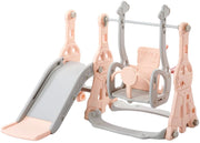 Glijbaan Met Schommel Voor Kinderen - Roze - Glijbaan Peuter - Voor Binnen en Buiten - Glijbaan