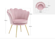 Eetkamerstoel - Eettafel stoel - Fauteuil - Babykamer stoel - Leesstoel - fluwelen stoel - fluweel - Roze