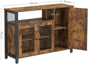 Kast - Dressoirkasten - Garderobekast - Opbergkast - Woonkamerkast - 110 cm x 33 cm x 75 cm - Bruin