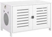 Kattenbak Kast - Houten Kattenbak Behuizing - Verborgen Kattenbak - Groot Kattenhuis Meubilair - (LxBxH) 45X60X50 cm