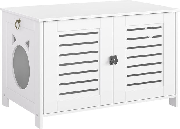 Kattenbak Kast - Houten Kattenbak Behuizing - Verborgen Kattenbak - Groot Kattenhuis Meubilair - (LxBxH) 45X60X50 cm