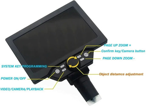 Digital Microscope 7-Inch LCD G1200 – Continuous Zoom 1-1200x – Adjustable Angle – True Color Reproduction – Versatile Use – High Resolution