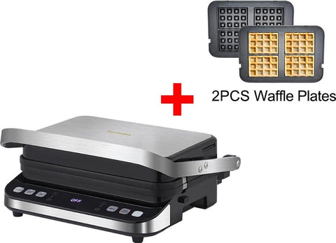 Grill apparaat - Contactgrill - 2000 watt - Digitale display - Opent volledig - Gourmetstel - Anti aanbak