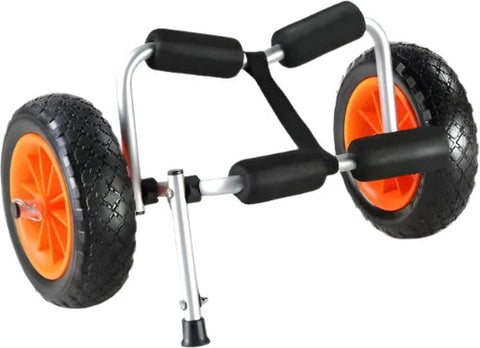 Handtrailer Boot - Boottrailer Dolly - Dolly - Heavy Duty Kayak Cart - 250 lbs Laadvermogen - Opvouwbaar - Kano Trolley Cart 10'' -  Massieve Banden voor - Kayaks Kano's - Zwart