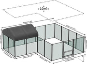 Trovado Kippenren met afdak - Kippenhok voor buiten - 4x3x1,5 M - 10 m2 - Kippen Ren - Hok met overkapping - Tuin - Boerderij