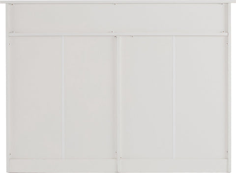 Witte Ladekast met 9 Lades – Grote Opbergkast 120x40x88 cm – Gelakt Halmeubel met Golvend Design en Slagvaste Hoeken – Voor Woonkamer, Badkamer of Slaapkamer