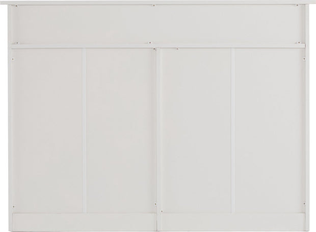 Witte Ladekast met 9 Lades – Grote Opbergkast 120x40x88 cm – Gelakt Halmeubel met Golvend Design en Slagvaste Hoeken – Voor Woonkamer, Badkamer of Slaapkamer