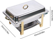 9L Buffet Warmer - Warmhoudplaat - Chafing Dish - Voedselwarmer - Warmhoudpan - Roestvrij staal