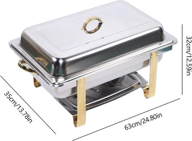 9L Buffet Warmer - Warmhoudplaat - Chafing Dish - Voedselwarmer - Warmhoudpan - Roestvrij staal