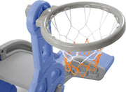 Glijbaan voor kinderen - 4 in 1 kinderglijbaan, schommel met basketbalstandaard, klimladder, schommel, tuinglijbaan voor binnen en buiten