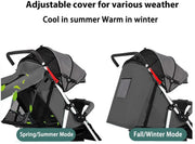 Compacte Buggy - Buggy Inklapbaar - Plooibuggy - Lichtgewicht Kinderwagen - Buggy's - Met Grote Opbergruimte - Met Meerdere Standen - Grijs/Zwart