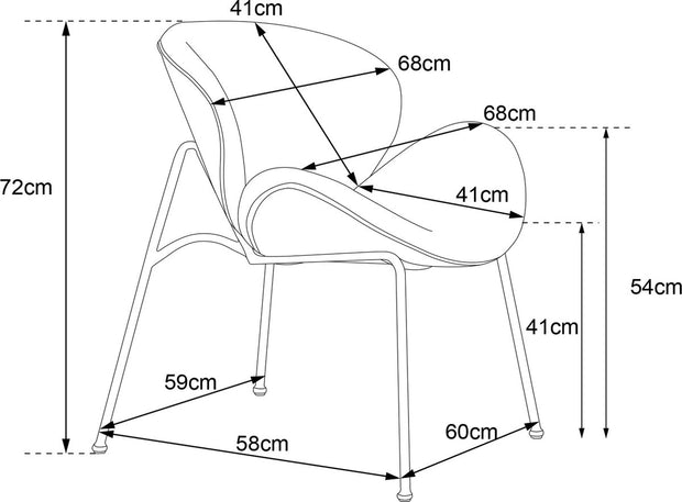 Eetkamerstoel - met Gouden Metalen Poten - Elegante Fluwelen Stoelen - Luxe en Comfortabel Design - voor Woonkamer - Eetkamer en Lounge - Set van 2  Grijs