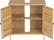 Wastafel Meubel - Badkamer Kastje Onder Wastafel - Wastafelonderkasten - Wastafel Onderkast Met Uitsparing - 60X30X60Cm - Bamboe
