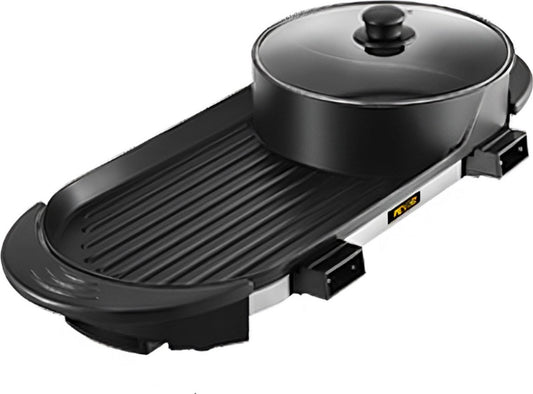 Hotpot Electric - Hotpot Pan - Hotpot - Steamer - Slowcooker - Grill plate - Steamer - Bbq - Black