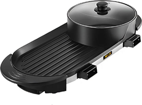 Hotpot Electrisch - Hotpot Pan - Hotpot - Stomer - Slowcooker - Grillplaat - Stoompan - Bbq - Zwart