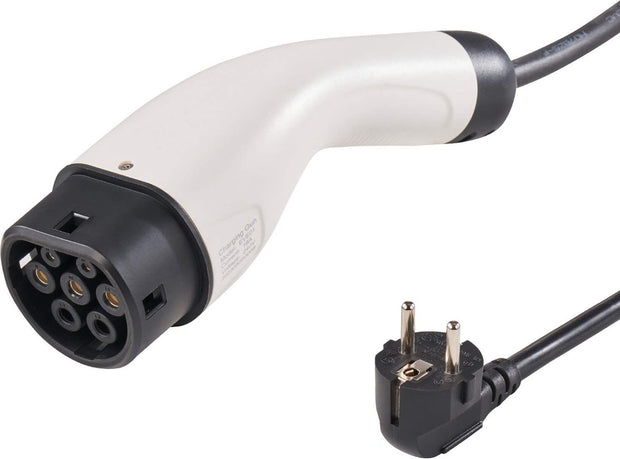 Draagbare Ev - Elektrische Voertuig Oplader Ev - Laadkabel - Oplaadkabel met Type 2 - (IEC62196) CEE 7/7 Stekker 1-Fase 8.6m - 16A - 3.68kW - Zwart