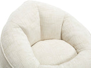 Zitzak met Voetensteun - Stoel met Hoge Druk Schuimvulling - Ergonomisch Ontwerp - Chenille Stof - 89x88x76 cm - Beige