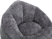 Zitzak met Voetensteun - Loungestoel met Hoge Druk Schuimvulling - Beanbag Ergonomisch Ontwerp - Chenille Stof – 89x88x76 cm - Grijs