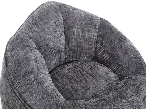 Zitzak met Voetensteun - Loungestoel met Hoge Druk Schuimvulling - Beanbag Ergonomisch Ontwerp - Chenille Stof – 89x88x76 cm - Grijs