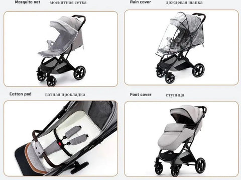 Kinderwagen - Opvouwbaar - Zitten en liggen - Zonneklep - Lichtgewicht - Blauw