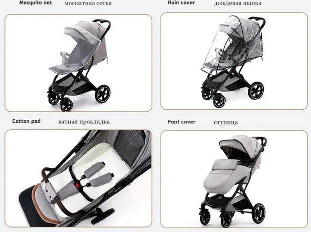 Kinderwagen - Opvouwbaar - Zitten en liggen - Zonneklep - Lichtgewicht - Blauw