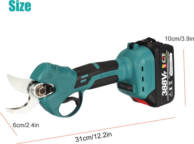 Accu snoeischaar - Accu-takkenschaar - elektrische boomschaar - tuinschaar - 21V - snijdiameter: 10/15/20/30 mm - Blauw