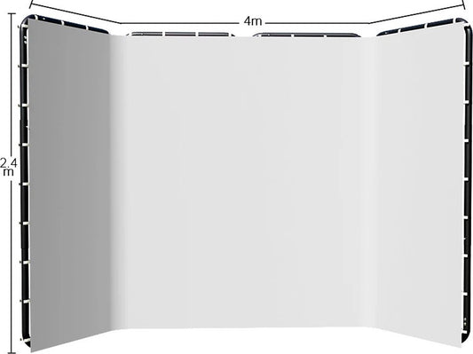 White screen - Foto studio - Achtergrond doek - Panoramische frames - Inclusief opslag tas - Wit - 240 cm x 400 cm - Geschikt voor fotografie of video opnames