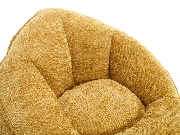 Zitzak Sofa met Voetensteun - Luxe Chenille Bean Bag Stoel -- Ergonomische Loungestoel met Hoge Rugleuning – Comfortabele Fauteuil - Geel