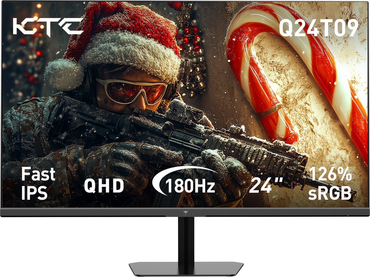 Gamingmonitor - 24-inch 2560*1440 16:9 snel IPS-scherm - 180 Hz - FreeSync en G-Sync - 126% sRGB - HDR-ondersteuningweinig blauw licht - ondersteuning voor wandmontage en kantelaanpassing - 2 x HDMI2.0 - 2 x DP1.4 - 1 x koptelefoonaansluiting - QUORE