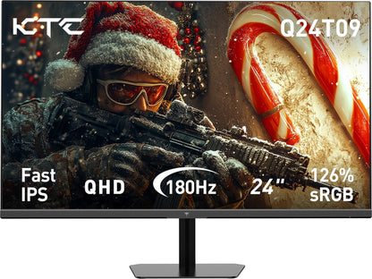 Gamingmonitor - 24-inch 2560*1440 16:9 snel IPS-scherm - 180 Hz - FreeSync en G-Sync - 126% sRGB - HDR-ondersteuningweinig blauw licht - ondersteuning voor wandmontage en kantelaanpassing - 2 x HDMI2.0 - 2 x DP1.4 - 1 x koptelefoonaansluiting - QUORE