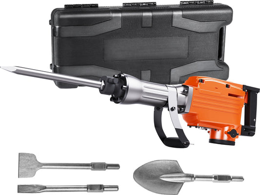 Breekhamer - Elektrische Sloophamer - 2200W - Beitelhamer Elektrische Slaghamer met 4 beitelset - Voor beton en blokken