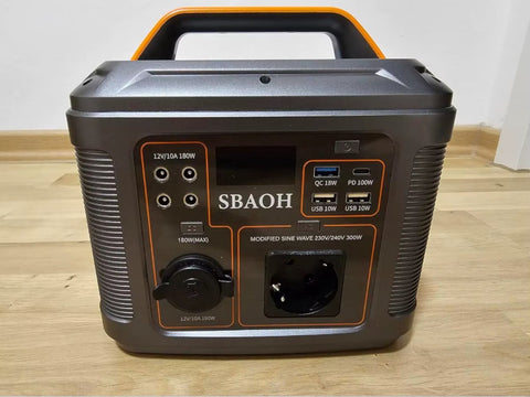 Draagbare noodaccu - Powerstation - 300W - Stroomgenerator - 296 Wh Lithium - Snel Laden - Camping Zonnegenerator - Powerbank - Generator - LED Lamp