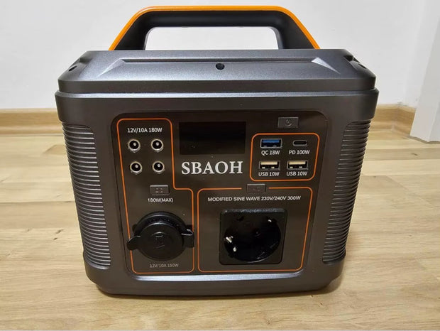 Draagbare noodaccu - Powerstation - 300W - Stroomgenerator - 296 Wh Lithium - Snel Laden - Camping Zonnegenerator - Powerbank - Generator - LED Lamp