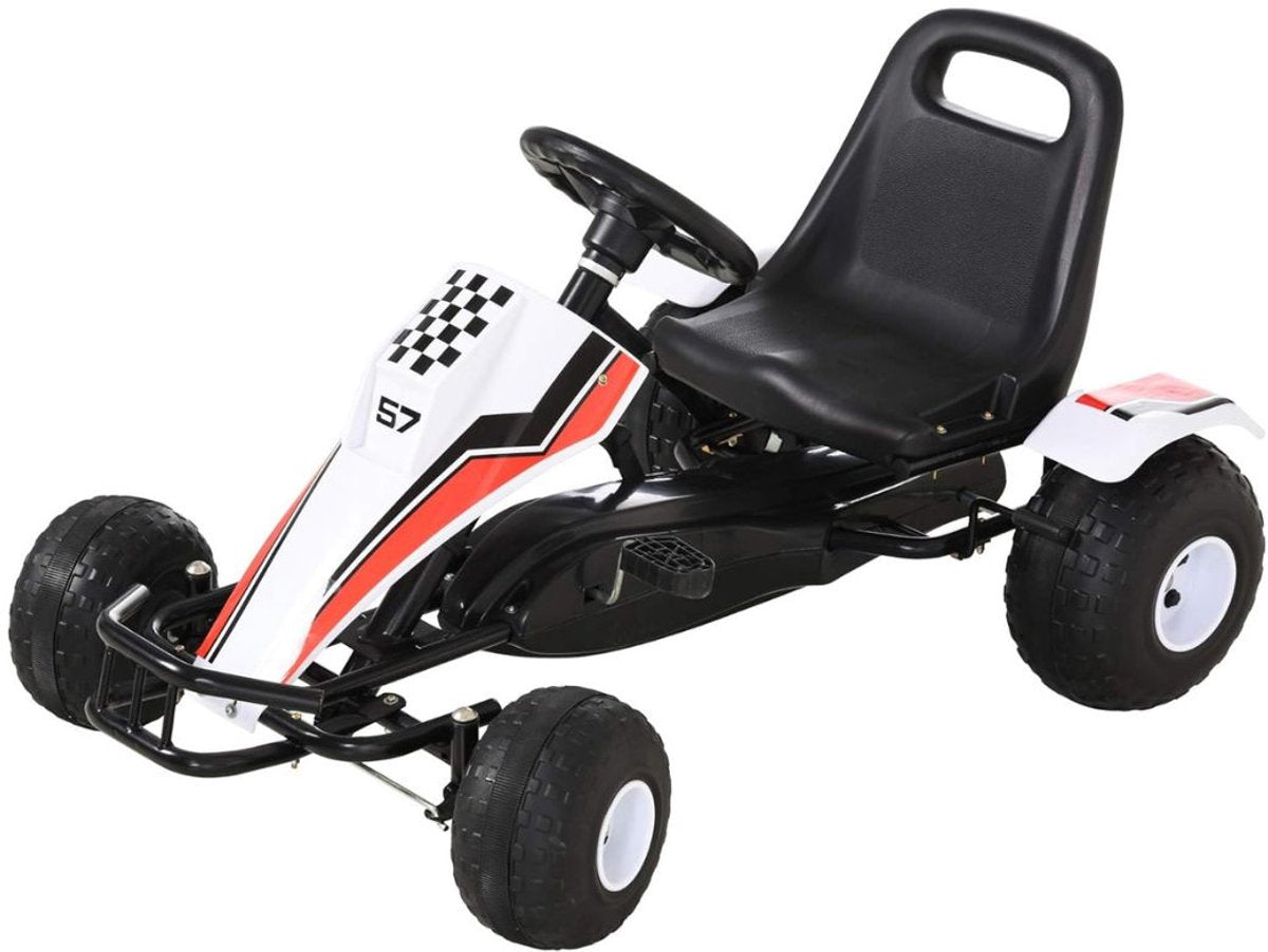 Skelters voor Jongens - Ligfiets - Verstelbaar Zadel - 104x66x57cm - Zwart/Wit