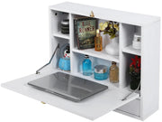 Opvouwbaar Laptopbureau - Bureau-opbergrek - Opbergdoos - Laptopbureau - Laptopstandaard - 60 x 50 x 15 cm - Wit