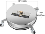 Hogedrukreiniger - Dia.45 cm - Roterende Oppervlaktereiniger - Max.4000PSI - Hogedrukreiniger Stoom - 304 RVS - Roterend Mondstuk en Borstelhaar - Zilver