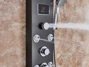 Douchekraan - Regendouche - Douchekop - Douchepaneel - 6 in 1 - Regendouche - Waterval douche - Kraan - Bidet - Massage jet - Handdouche - Waterstroom gevoed - Verlichting en LED display - Zwart