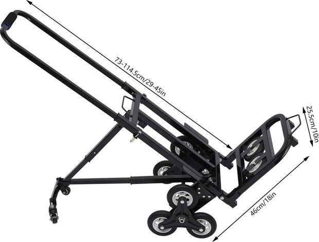 Transportkar - Trap Klimkar - Steekwagen - Draagbare Trap Klimmer - Voor Zware Voorwerpen - Tot 150kg - Zwart